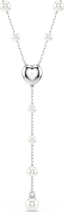 Produktbild Swarovski x Ariana Grande Y Halskette Kristallperle Verschiedene Schliffe Herz Weiss Rhodiniert (Swarovski Metall)