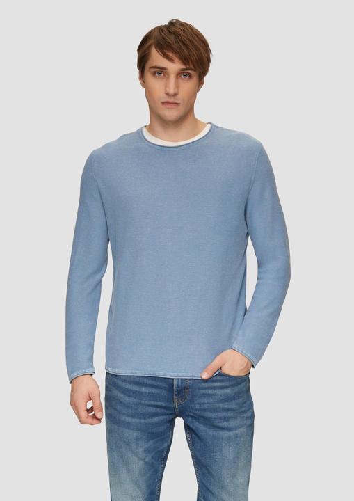 Image du produit s.Oliver Strickpullover Gewaschener Feinstrickpullover mit Rollkante (S)
