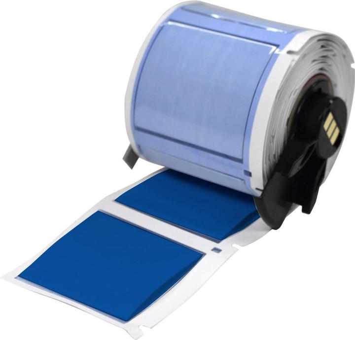 Actual product image Brady M6-1000-175-342-BL, Permasleeve heat-shrinkable polyolefin, blue, 44.83 x 42.16 mm, for K (4.45 cm)