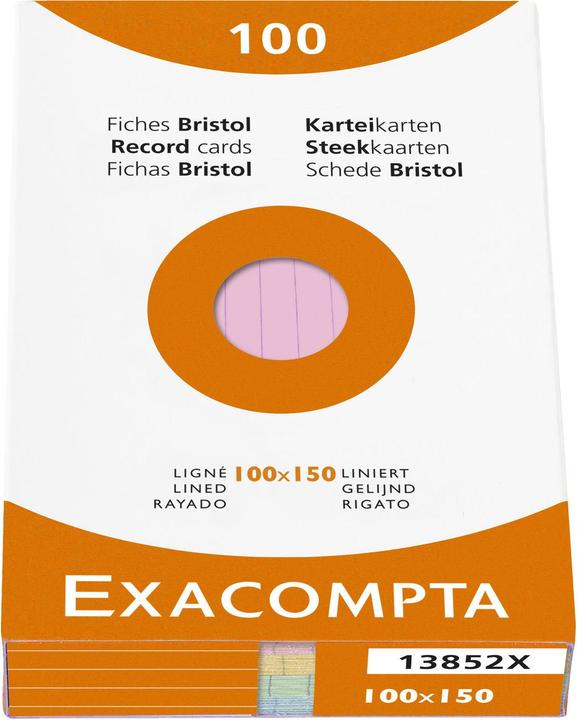 Produktbild Exacompta Karteikarten (100 x 150 mm, 100x, 205 g/m²)