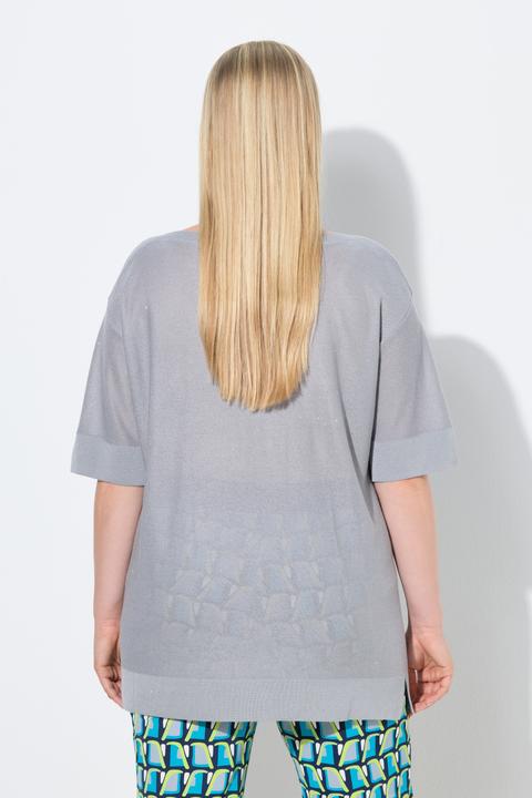 Produktbild Ulla Popken Pullover, Pailletten, Oversized, U-Boot-Ausschnitt, Halbarm (58, 60)