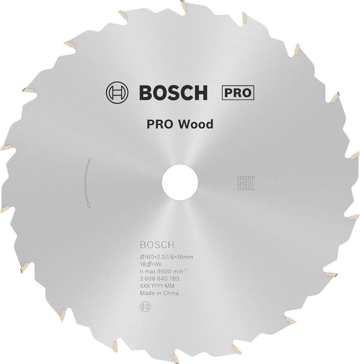 Produktbild Bosch Professional Zubehör PRO Wood Kreissägeblatt, 160 x 2.2 x 16 mm