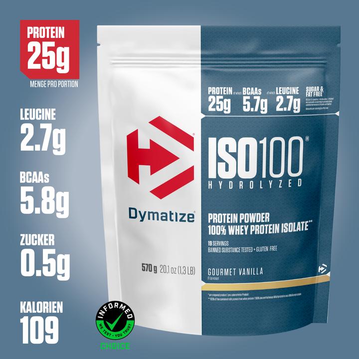 Actual product image Dymatize ISO 100 Hydrolyzed (Vanilla, 1 pcs., 570 g)