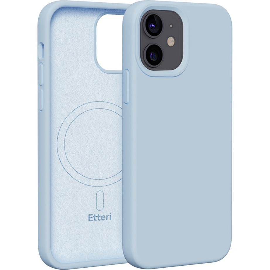 Etteri Silicone Mag case for iPhone 12 / 12 Pro 6,1" light blue (Apple iPhone 12), Smartphone Hülle, Blau