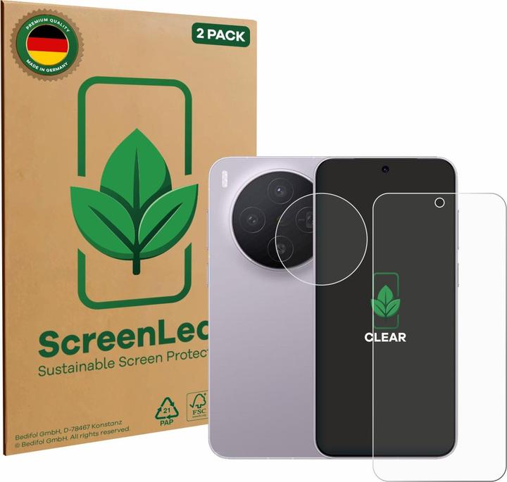 Actual product image ScreenLeaf Screen Protector sustainable Screen Protection, clear, anti-scratch (2 pcs., Landvo XM300 Pro)
