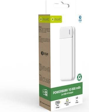 Image du produit Muvit FOR CHANGE POWERBANK 10000 MAH BLANC (10000 mAh, 37 W, 37 Wh)