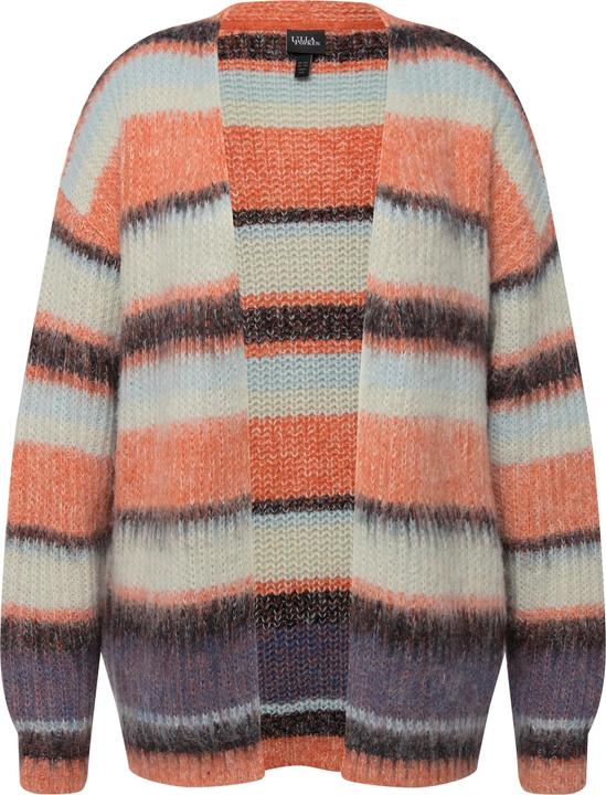 Image du produit Ulla Popken Cardigan long, rayures, encolure en V, coupe ouverte (50, 52)
