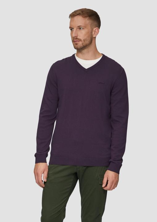 Produktbild S.Oliver Strickpullover Strickpullover mit Logo-Stickerei (3XL)