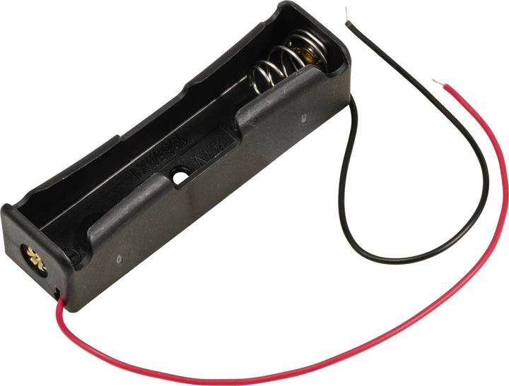 Immagine prodotto Tru Components TC-13220688 Batteriehalter 1x 18650 Kabel (L x B x H) 76 x 21 x 1