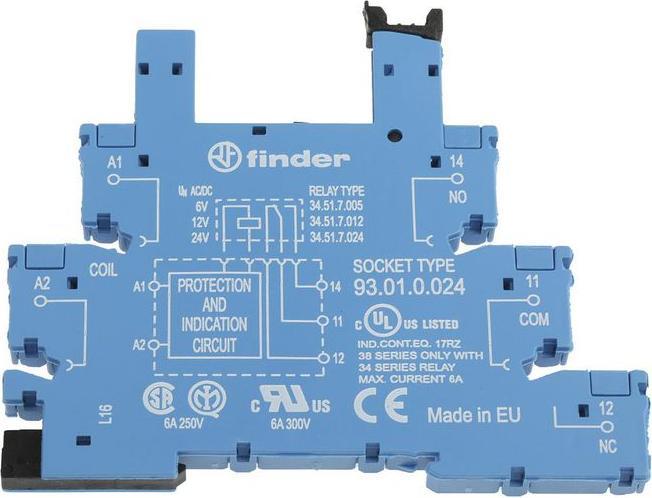 Produktbild Finder Relaissockel 12-24VAC/DC Serie 93.01 (Relaissockel)