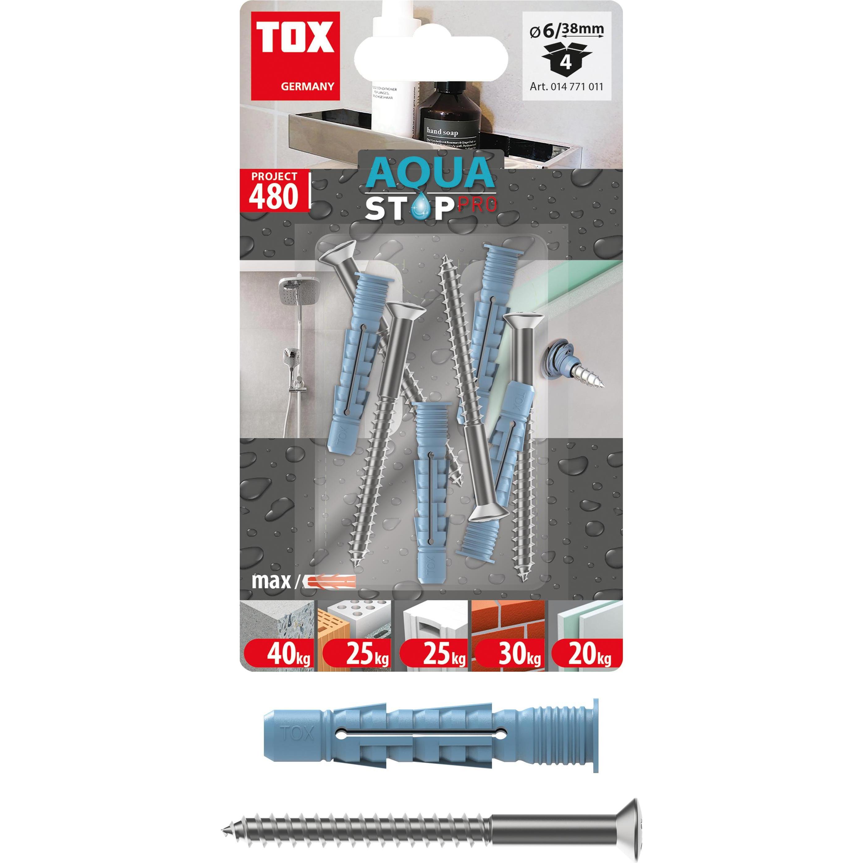 Thumbnail - Tox, Dübel, Allzweck-Dichtdbel Aqua Stop Pro 6/38 mm 4 Stck (4 Stk.)