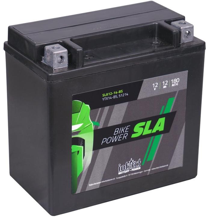 Intact SLA12-14-BS Bike-Power SLA 12Ah Motorcycle Battery (DIN 51214) (12 V, 12 Ah, 180 A)