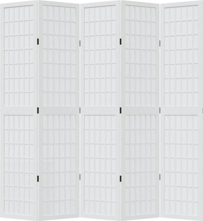 Valeurs nutritives et ingrédients vidaXL Séparation de pièce Paravent Mur d'Espagne 5 pcs. blanc bois massif