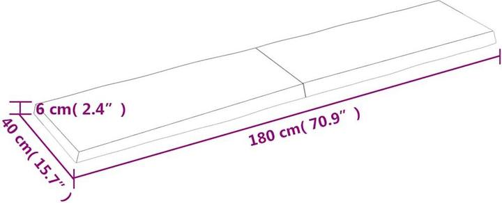 Image du produit vidaXL Tischplatte (180 x 40 cm)