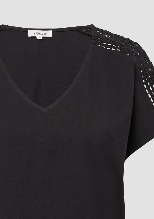 Produktbild S.Oliver T-Shirt T-Shirt im Relaxed Fit mit Häkelspitze (40)