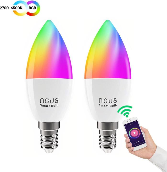Produktbild Nous P4 Smart WIFI Bulb RGB E14 (2pcs) (E14, 350 lm, 2x)
