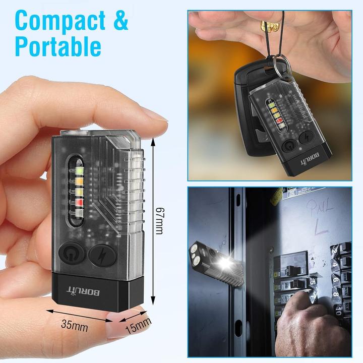 Produktbild Boruit V10 LED-Taschenlampe - 1000 Lumen - Buzzer Alarm - Magnetischer Sockel (Schwarz) (1000 lm)