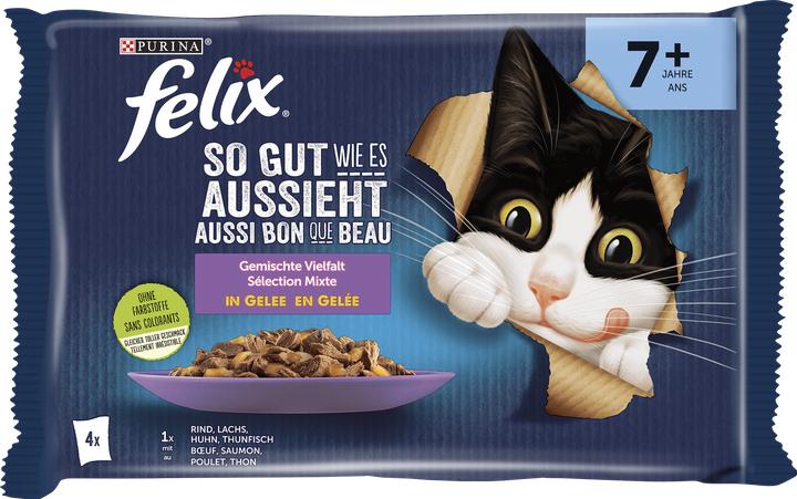 Actual product image Felix Mixed variety in senior jelly (Adult, 4 pcs., 340 g)