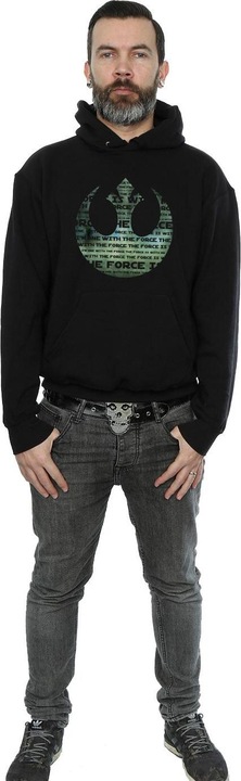 Actual product image Star Wars Mens Rogue One I'm One With The Force Alliance Emblem Green Hoodie (XL)