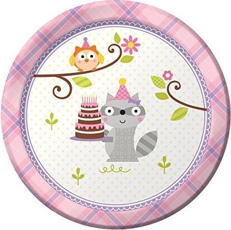 Produktbild Creative Party Happi Woodland Paper Flowers Birthday Dessert Plate (Pack of 8) (8 x)