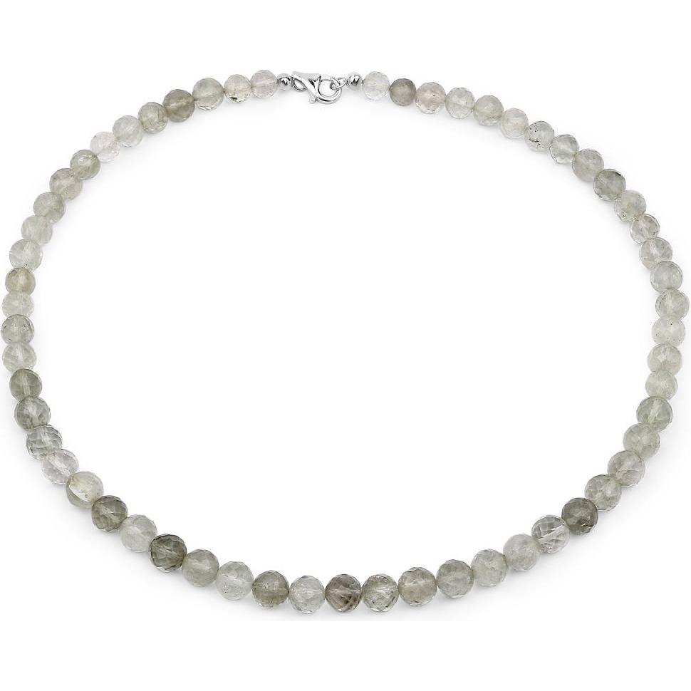 Xen, Halsschmuck, Ametyst grün - Collier 7- 8 mm Kugeln Briolette 45 cm 925 Silber, (925 Sterling Silber, 45 cm)