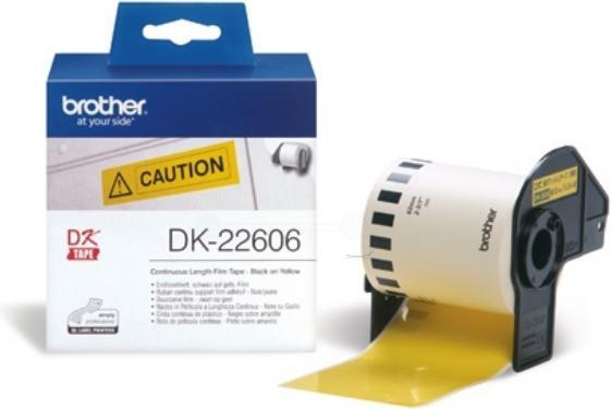 Image du produit Inkadoo Brother DK-22606 Étiquettes DirectLabel jaunes 62mm x 1524m Jaune (6.20 cm)