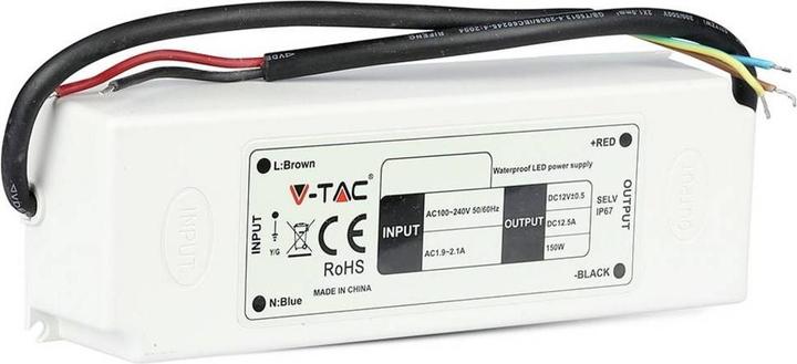 Actual product image V-TAC VT-3248 - LED transformer, 150 W, 12 V DC, 12.5A, IP67