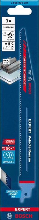 Actual product image Bosch Professional Zubehör Expert Vehicle Rescue S 1157 CHM reciprocating saw blade, 3 pieces