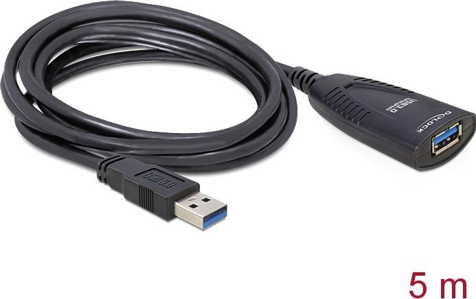 Produktbild Delock aktives USB 3.0 Verlängerungskabel (5 m, USB 3.0)