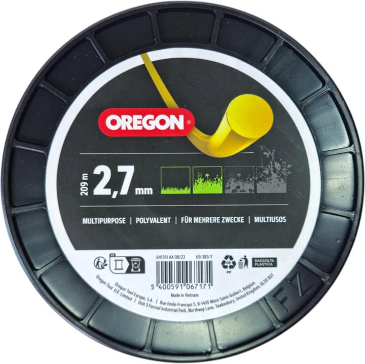 Image du produit Oregon Fil jaune rond 2.7 mm x 209 m (Tondeuse à gazon, Fil de coupe + bobine de fil)