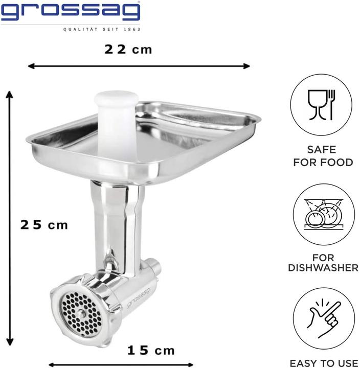 Produktbild Grossag Fleischwolf für KitchenAid, KFW 500, Edelstahl