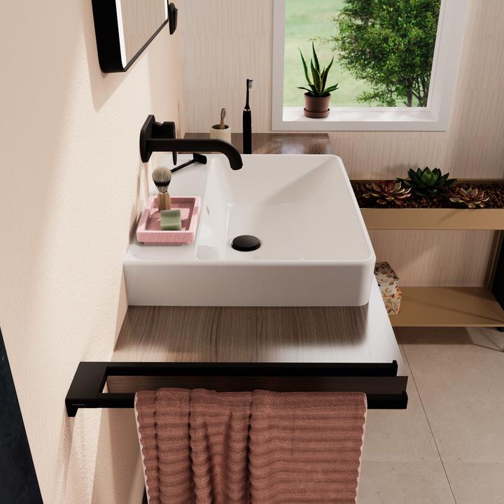 Produktbild hansgrohe Xanuia Q Aufsatzwaschtisch, ohne Hahnloch, mit Überlauf, geschliffen, 600x480mm, weiss