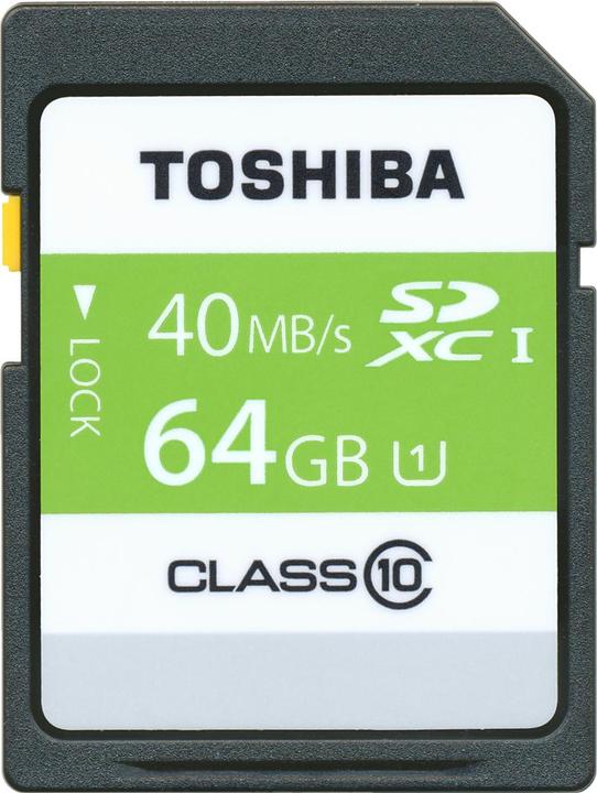 Actual product image Toshiba SDXC UHS1, 64GB (64 GB, SDXC, U1, UHS-I)