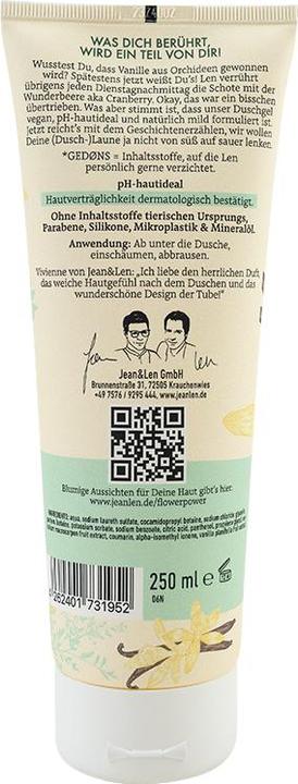Produktbild Jean & Len Jean&Len dušigeel jõhvikas ja vanilje 250 ml (250 ml)