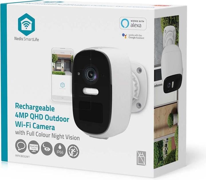 Actual product image Nedis SmartLife outdoor camera | Wi-Fi | Spotlight | 4MP Quad HD 1440p / 2560x1440 | Pan tilt | (2560 x 1440 Pixels)