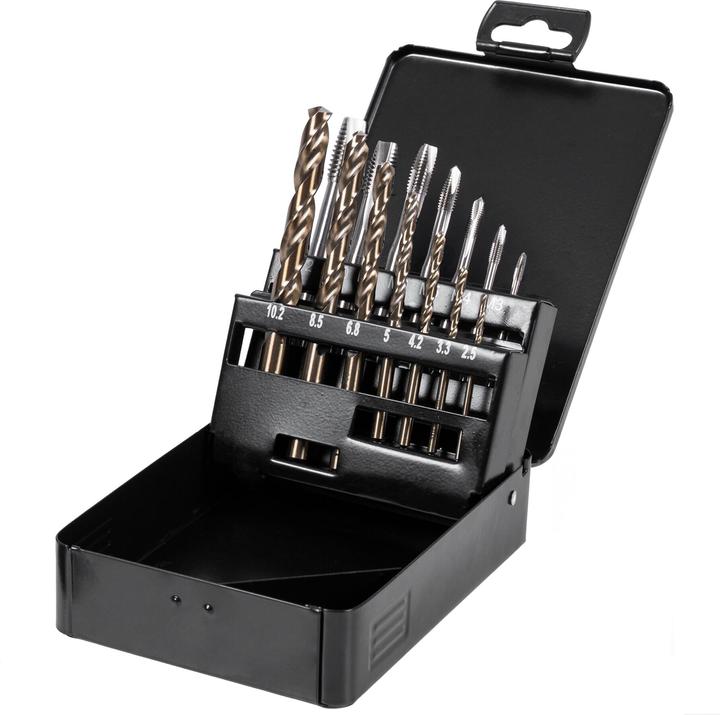 Produktbild Stier Maschinengewindebohrer-Satz HSSE Co5 M3-12 Form B 14-tlg.