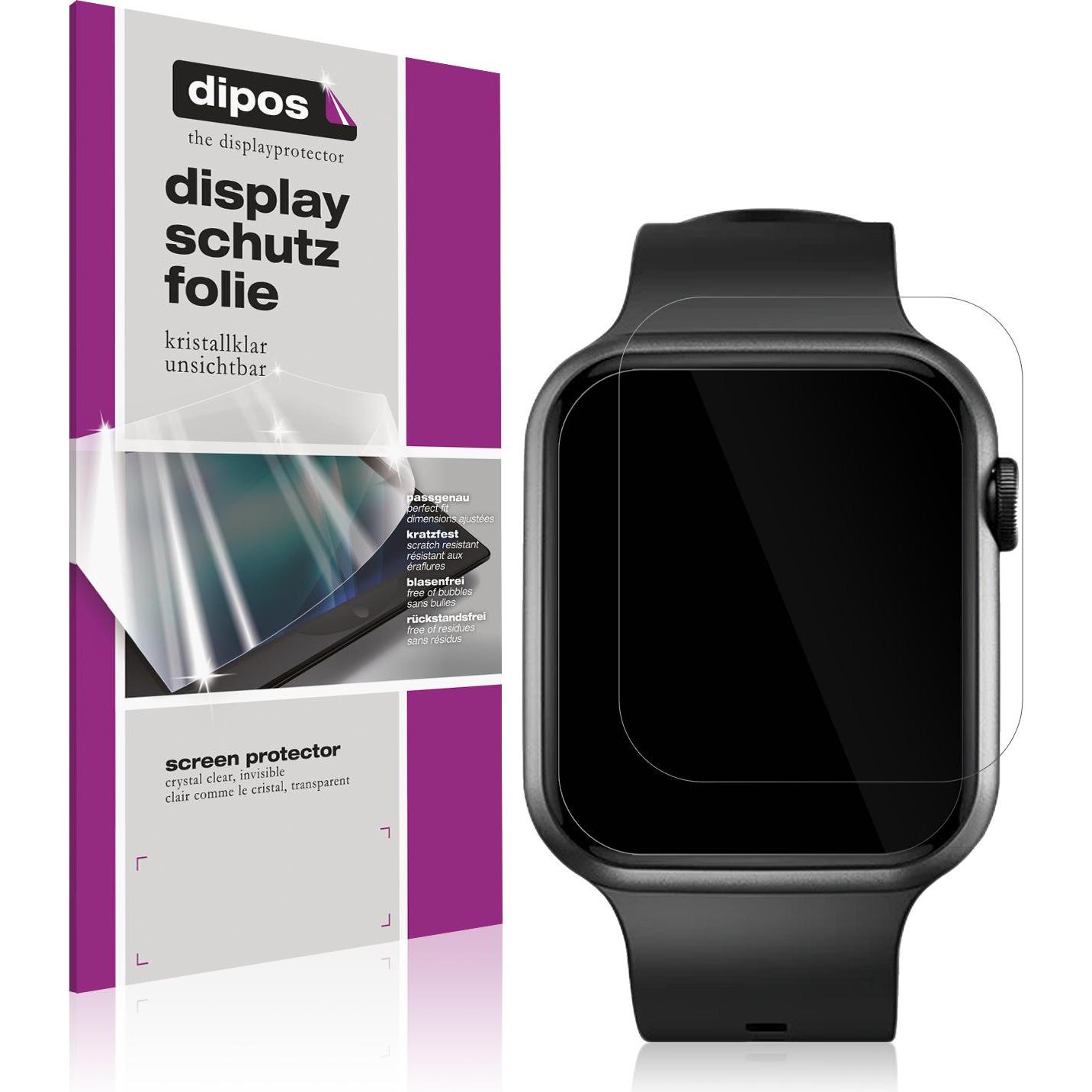 Dipos Displayschutzfolie Crystalclear, Smartwatch Schutzfolie, Transparent