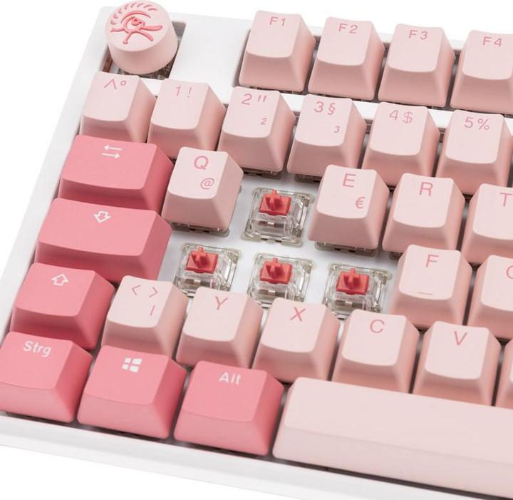 Actual product image Ducky One 3 Gossamer TKL Pink Gaming Keyboard - MX-Silent-Red (DE, Cable)