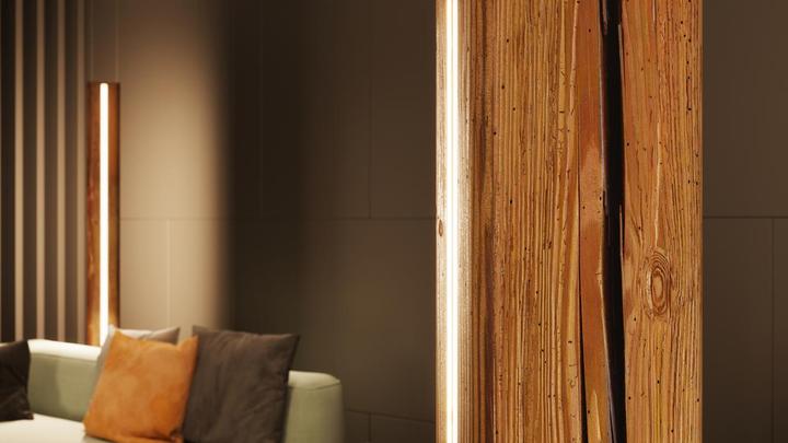 Produktbild kln.swiss Holz Stehleuchte Infigo - Eichen Altholz