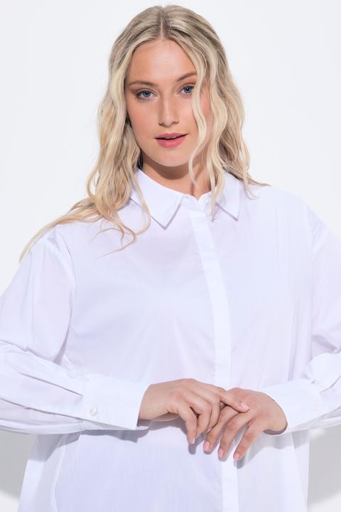 Produktbild Ulla Popken Hemdbluse, Perlmuttknöpfe, oversized, Langarm (46, 48)