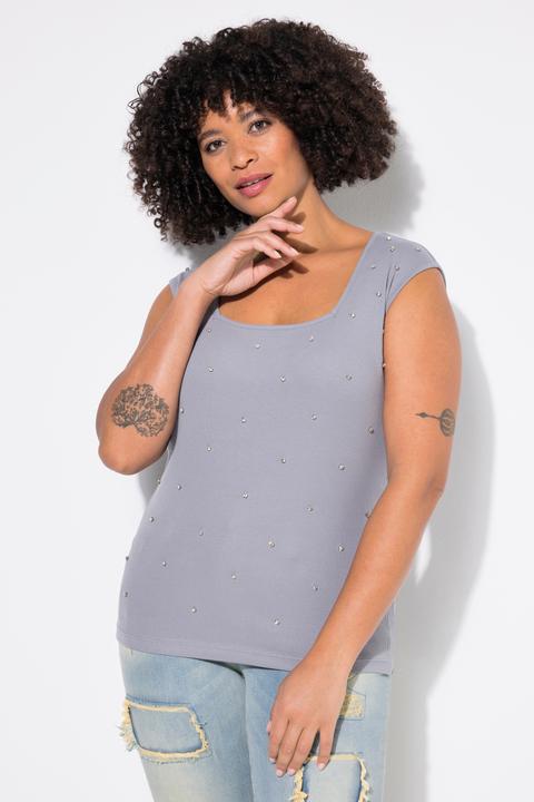Produktbild Angel of Style Rippshirt, Slim Fit, Ziersteinchen (48)