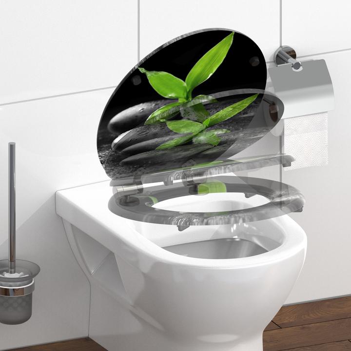 Image du produit Schütte Abattant WC Bois MDF Abattant WC DARK STONES AND BAMBOO Abaissement automatique 80183-A 0