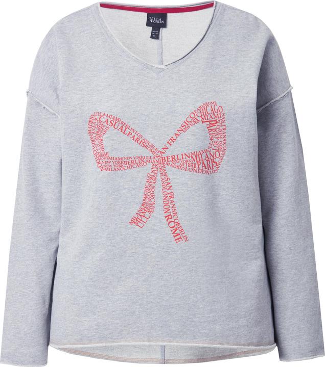 Immagine prodotto Ulla Popken Felpa dal taglio oversize con fiocco, scollo a V e maniche lunghe (58)