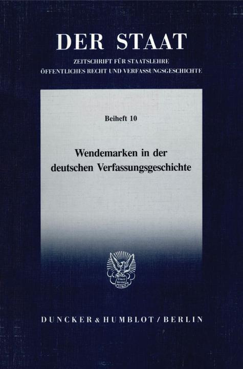 Produktbild Wendemarken in der deutschen Verfassungsgeschichte. (Deutsch, 1993)
