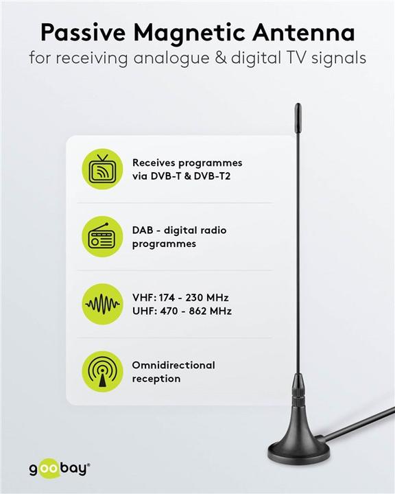 Produktbild Goobay Passive (Stabantenne, 3 dB, DVB-T / -T2)
