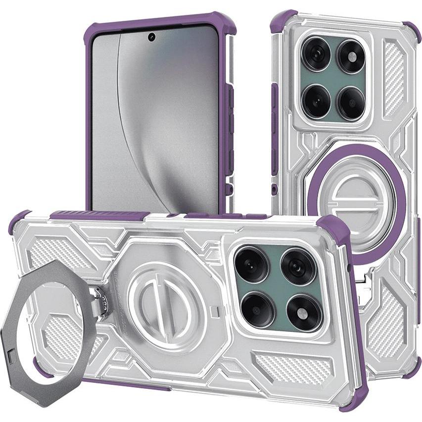 Techsuit - Carbon Shield PRO - Motorola Edge 60 / Edge 60 Fusion - Purple Transparent (Motorola Edge 60, Motorola Edge 60 Fusion), Cover smartphone, T