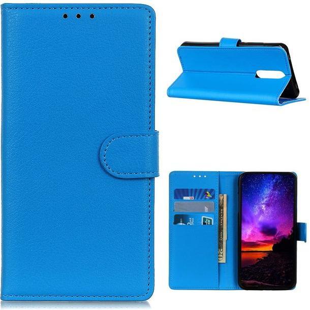 Thumbnail - MU Classic Litchi Leder Bookcover Series (Nokia 2.4), Smartphone Hülle, Blau