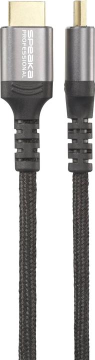 Produktbild SpeaKa Professional HDMI Anschlusskabel HDMI-A Stecker 1.00 m Grau (Metallgehäus (1 m)