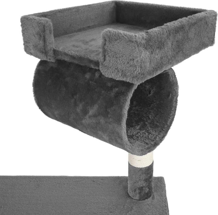 Produktbild Wiltec Kratzbaum 141cm Katzenbaum Katzenkratzbaum Kletterbaum Katze (141 cm, Grau)
