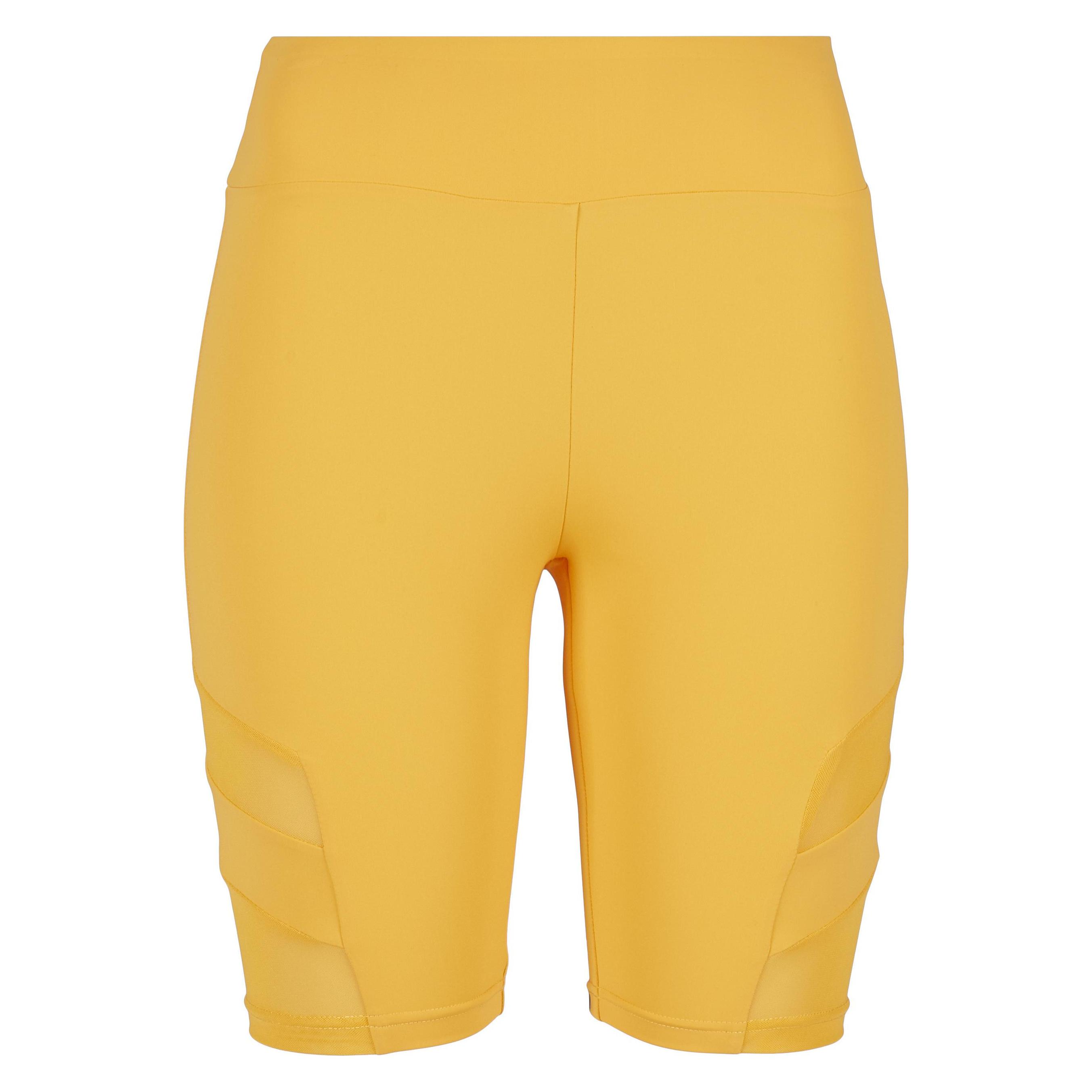 Urban Classics, Damen, Shorts, Ladies High Waist Tech Mesh Cycle Shorts - 12486, Gelb, (M)